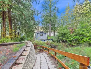 Walkway from parking area down to home