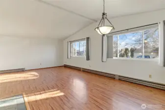 Living room and dining room
