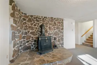 Wood stove in basement