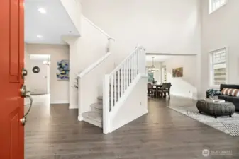 Opened Entry and Living room with high ceiling