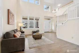 High ceiling surrounded by lots of windows