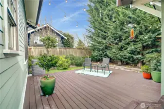 Step into your own backyard oasis—fully fenced and designed for ease with a convenient sprinkler system, mature Dogwood trees, and native plantings. As the sun sets, landscape lighting creates that effortless, elevated experience all year round.