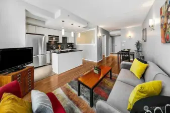 Easy entertaining with the open kitchen plan.