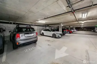 Parking spaces are next to each other.