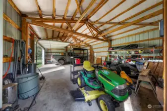 The two riding mowers convey with the home!