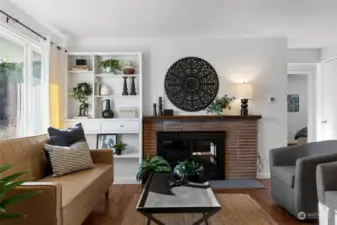 I mean... This is not only cozy it's STYLISH. What will YOU create on that mantle and shelving?