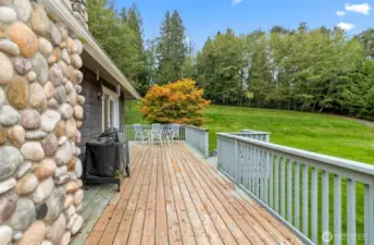 Enter the "L" Shaped Deck thru the Upper Level Dining Room~Stairs Lead to the Back Yard~