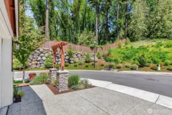 Charming arbor at the entrance of your new home