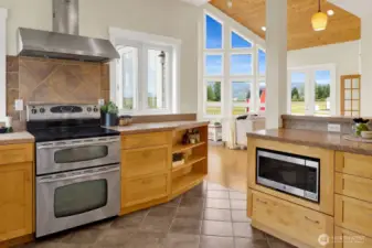 The kitchen is open to the great room