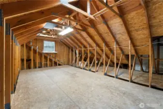 11x22 ft Unfinished Rm Above Garage. Could be 4th bdrm or large bonus rm