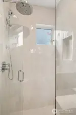 Spacious primary shower