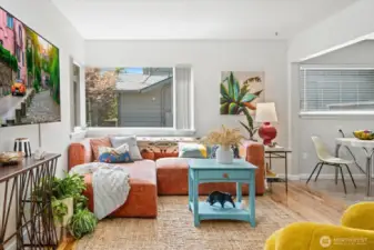 Living room with lots of natural light