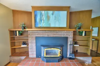 All of the feel of the times plus an efficient wood stove install that cozies up the fall nights.