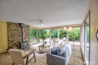 Inevitably the room where everyone wants to hang out, sunny, bright and right off the kitchen.