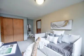 ...and has a nook for clothes and a double closet too!