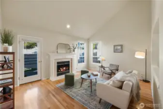 gas fireplace, so cozy