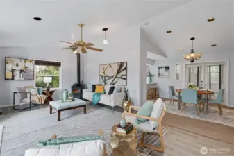 Floor plan supports both everyday living and entertaining.