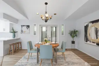 The high ceilings and thoughtful finishes make this room feel special without trying too hard.