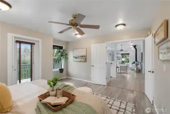 Convenient main floor plan connects living spaces to primary retreat.