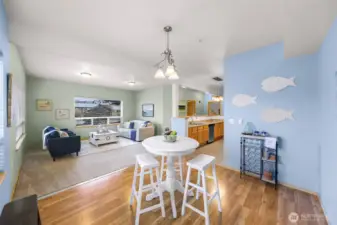 Large dining space is great for enjoying meals and entertaining.