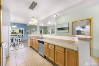 Talk to your guests while working in the kitchen.