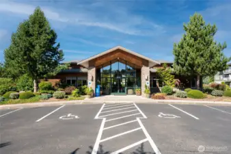 Here is the clubhouse across the street.