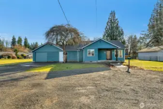 Front of home with lots of parking!