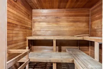 Sauna located in the clubhouse