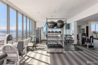 Top floor fitness center occupies the entires floor!