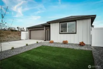 Side View of Home-Artificial Turf Landscape