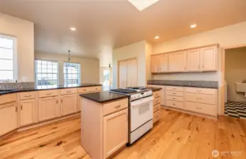 Hickory floors throughout main living area.