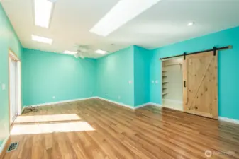 Large second bedroom with access to patio.