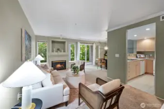 cozy gas fireplace