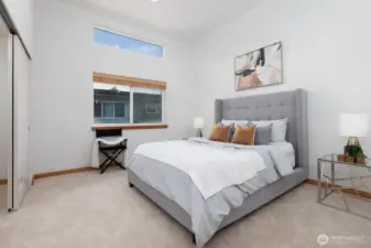 Primary Bedroom with vaulted ceilings