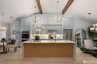 12 foot tall maple cabinets