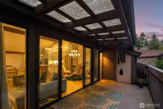 16 feet of windows that open to 8 x 20 foot deck