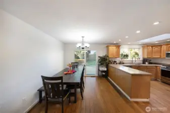 Open kitchen-dining area