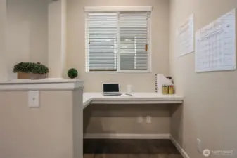 Delightful and convenient office nook seen here--charging station? craft or work space? maybe a coffee bar or herb-growing area--you name it; you'll love this clever addition!