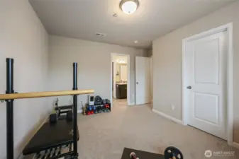 3rd bedroom, showing bath in view, and walk-in-closet!