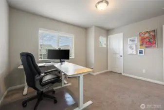 Two front windows and walk-in-closet make this flex room very versatile!