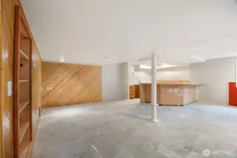 Basement Living Room and Plumbed Kitchenette