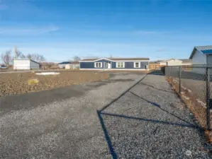 Huge driveway with RV parking.