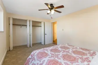 Primary bedroom with 2 closets!