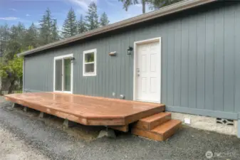 Two back entrances from the deck.