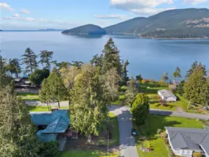 Salmon Run in middle.  House on left corner lot.