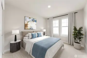 Guest bedroom 1. Photo contains virtual staging.