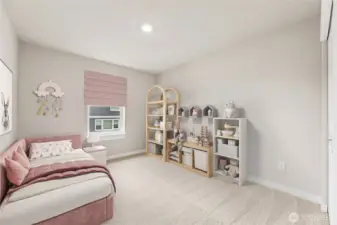 Guest bedroom 2. Photo contains virtual staging.