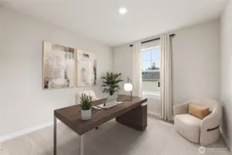 Guest bedroom 3. Photo contains virtual staging.
