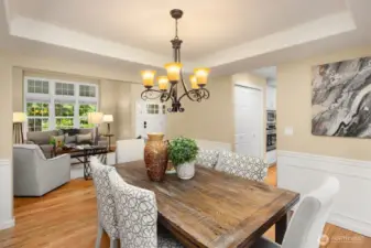 From dining room, enter the kitchen and expansive family room.