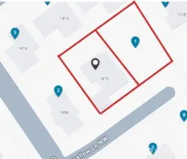 2 tax parcels.  Map from Realist. Buyer to verify.